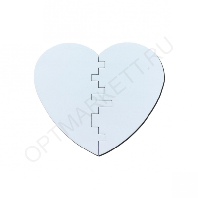 Магнит "Сердце Пазл 1" для сублимации, размер 100х86 мм, М-087