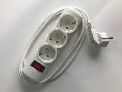 Сетевой удлинитель  "ДИП-Премиум" с кнопкой и подсветкой 2,0 м., 3 розетки с з/к (ПВС 3х0,75)
