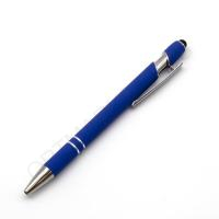 Ручка автоматическая со стилусом, металл, цвет синий