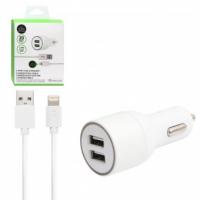 Автомобильная зарядка Belkin 2USB 2A с кабелем Lightning белая(10-00025413)