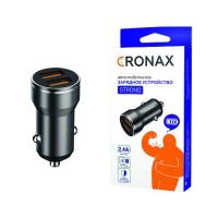 Автомобильное з/у CRONAX Strong ST-250a (2.4A - 2 USB) адаптер металлический, цвет черный.